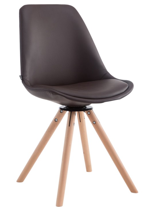 Cadeira para interlocutor Calais Giratória Natura Redonda, castanho