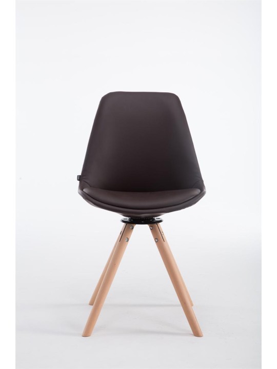 Cadeira para interlocutor Calais Giratória Natura Redonda, castanho