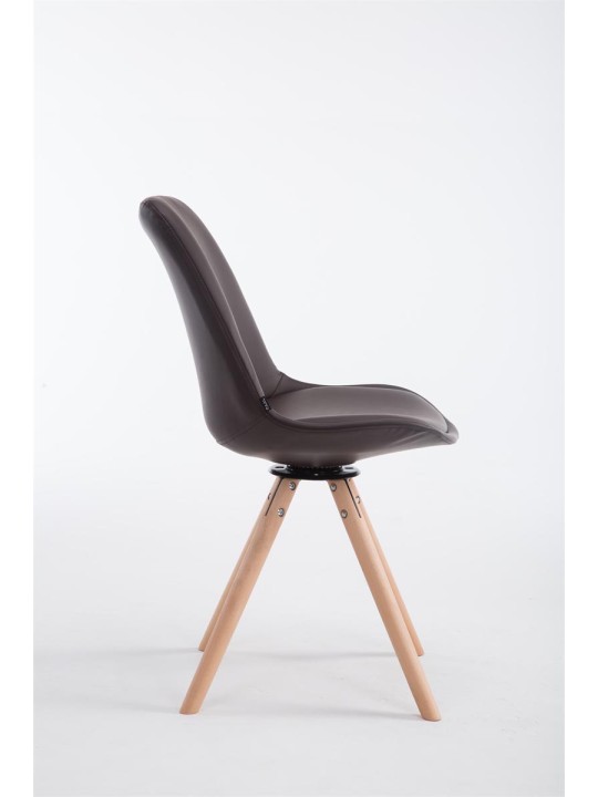 Cadeira para interlocutor Calais Giratória Natura Redonda, castanho