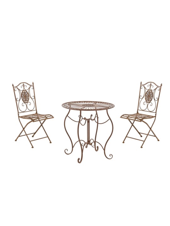 Grupo de assentos Aldeano, castanho antigo