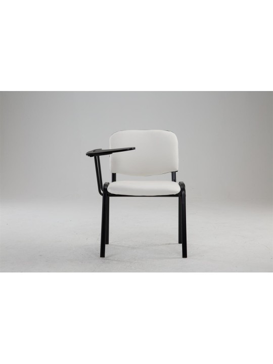 Cadeira Ken com mesa dobrável em imitação de couro, branco