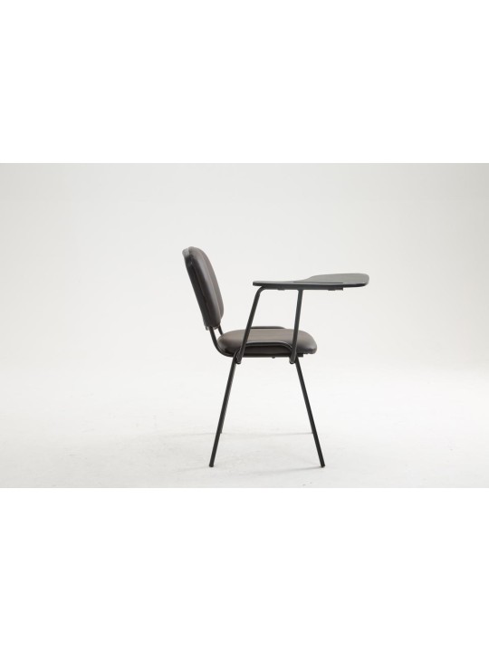 Cadeira Ken com mesa dobrável em imitação de couro, castanho