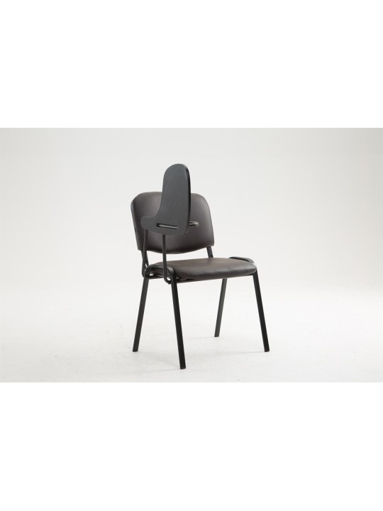 Cadeira Ken com mesa dobrável em imitação de couro, castanho