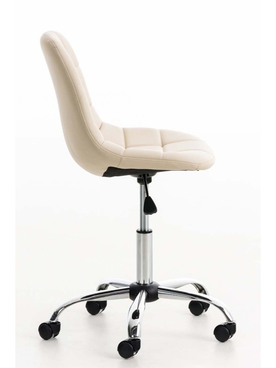 Cadeira de escritório em couro sintético Emil, creme Cadeira de escritório em couro sintético Emil, creme