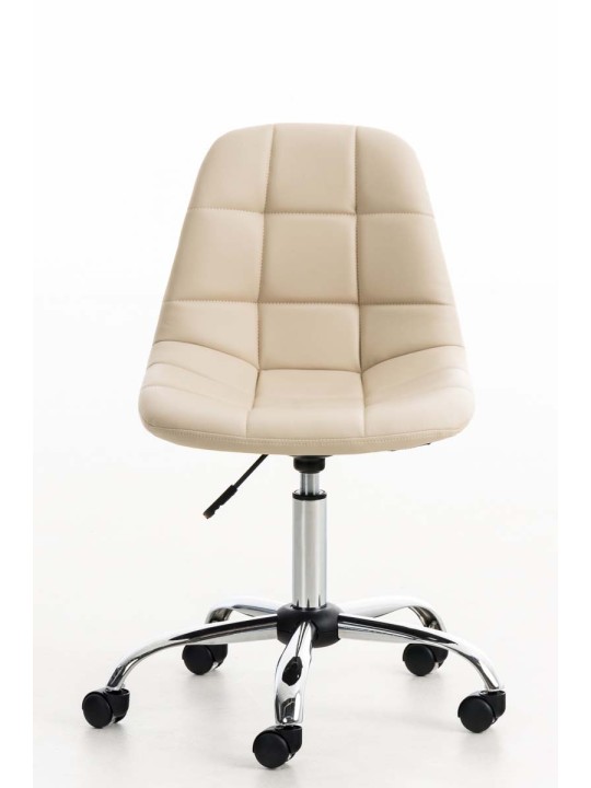 Cadeira de escritório em couro sintético Emil, creme Cadeira de escritório em couro sintético Emil, creme