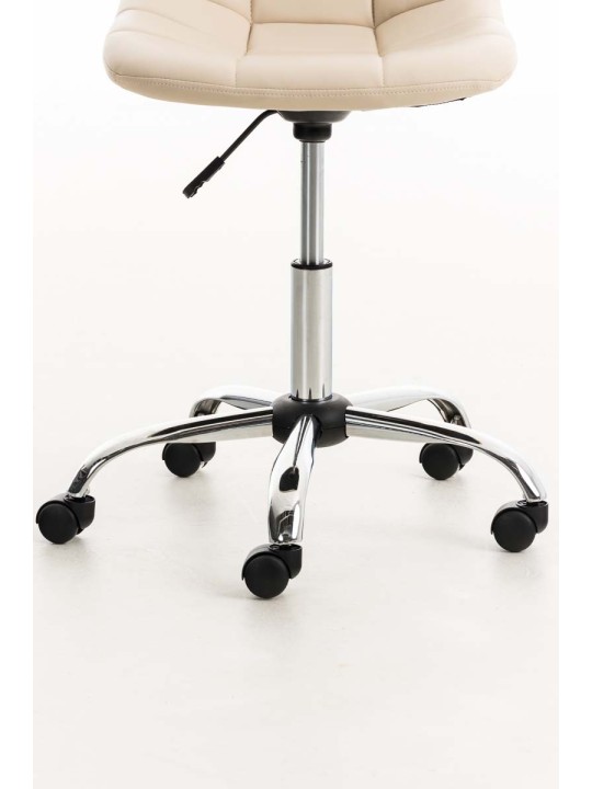 Cadeira de escritório em couro sintético Emil, creme Cadeira de escritório em couro sintético Emil, creme