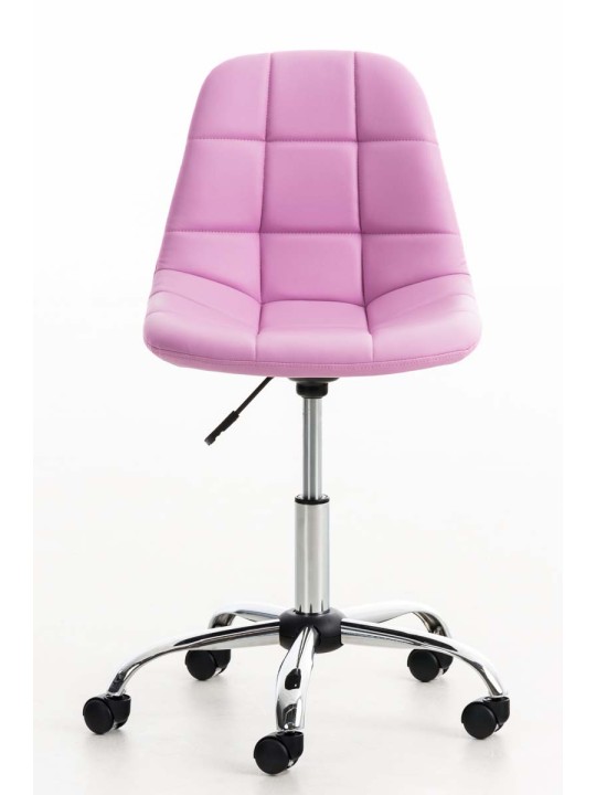 Cadeira de escritório em couro sintético Emil, rosa