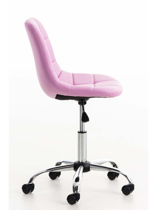 Cadeira de escritório em couro sintético Emil, rosa