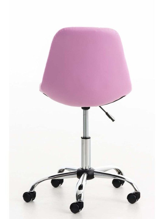 Cadeira de escritório em couro sintético Emil, rosa
