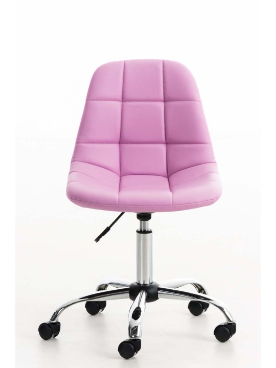 Cadeira de escritório em couro sintético Emil, rosa
