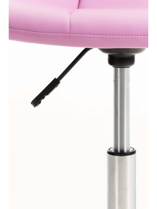 Cadeira de escritório em couro sintético Emil, rosa