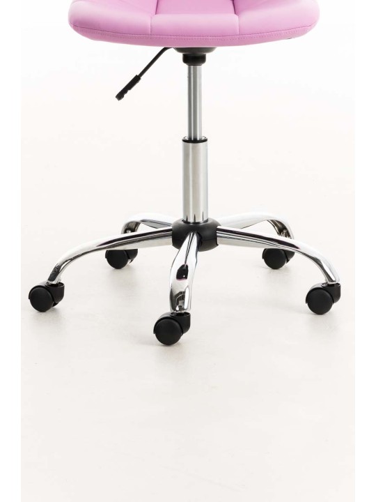 Cadeira de escritório em couro sintético Emil, rosa