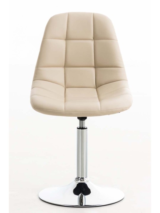 Cadeira Emil imitação de couro, creme