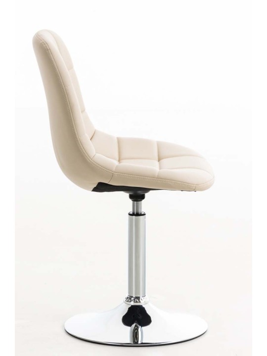 Cadeira Emil imitação de couro, creme