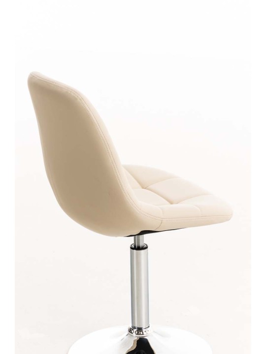 Cadeira Emil imitação de couro, creme