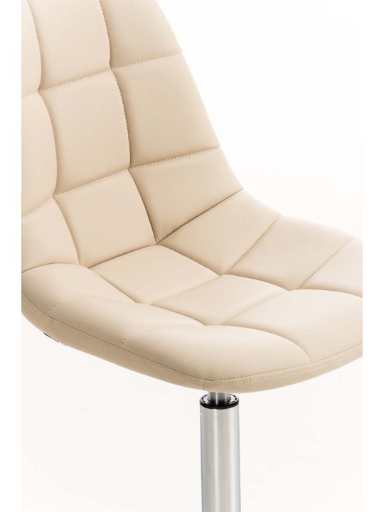 Cadeira Emil imitação de couro, creme