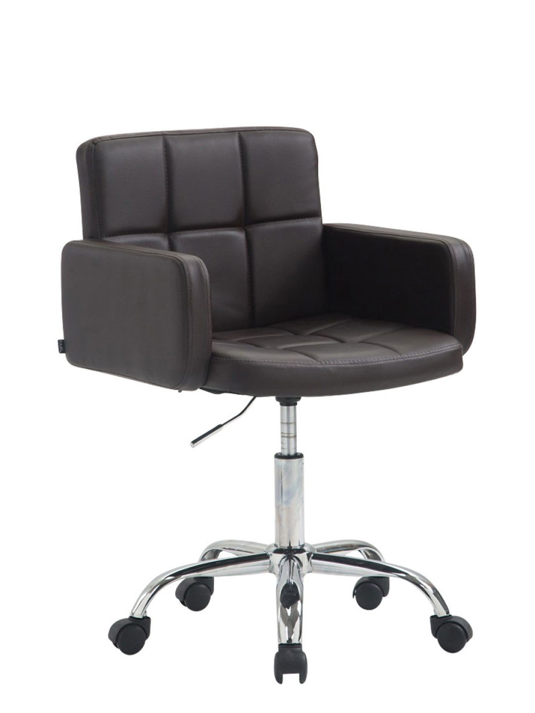 Banqueta de trabalho Los Angeles em couro sintético, castanho