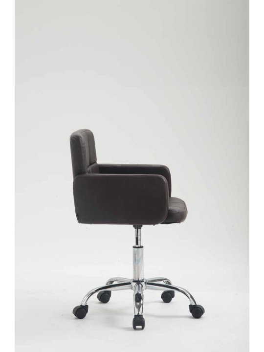 Banqueta de trabalho Los Angeles em couro sintético, castanho