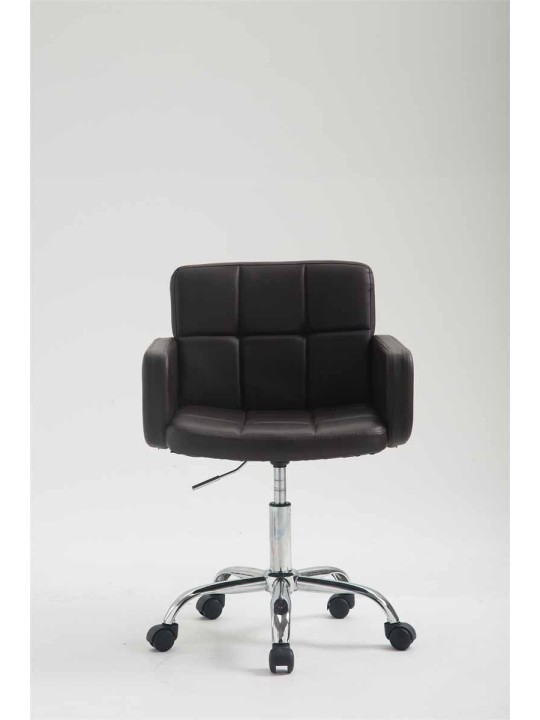 Banqueta de trabalho Los Angeles em couro sintético, castanho