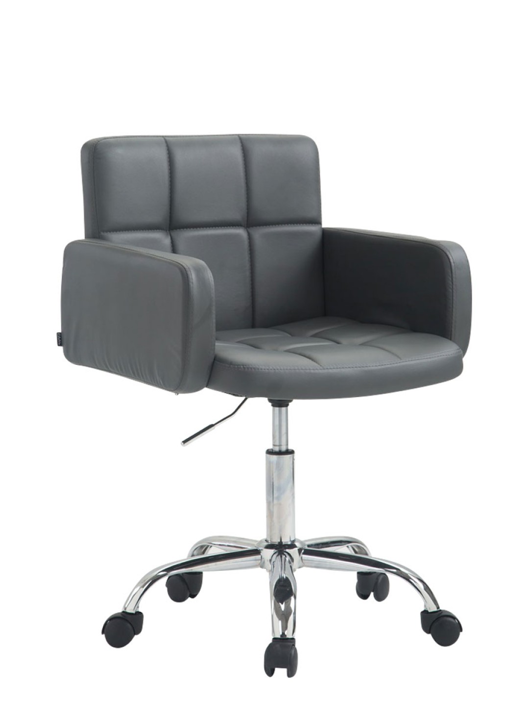 Banqueta de trabalho Los Angeles em couro sintético, cinza