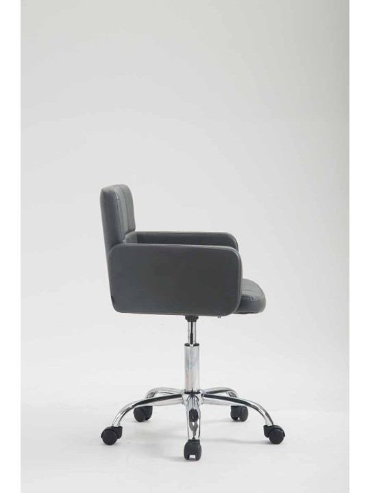 Banqueta de trabalho Los Angeles em couro sintético, cinza
