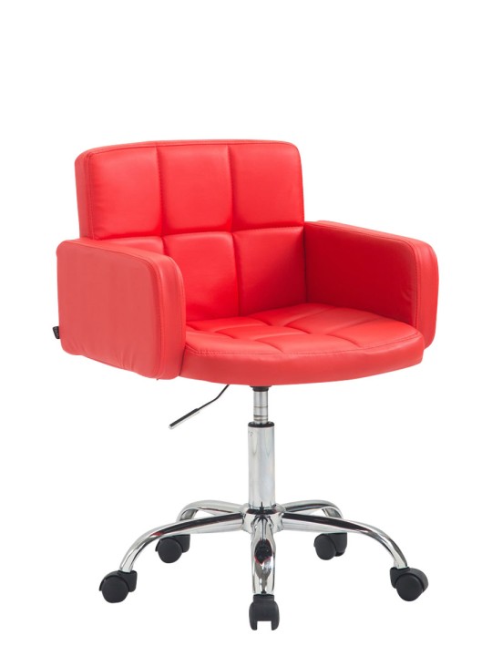 Banqueta de trabalho Los Angeles em couro sintético, vermelho