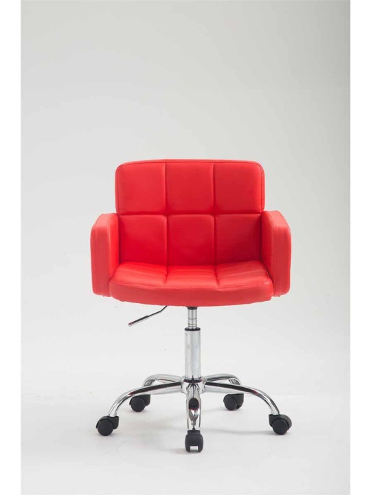 Banqueta de trabalho Los Angeles em couro sintético, vermelho
