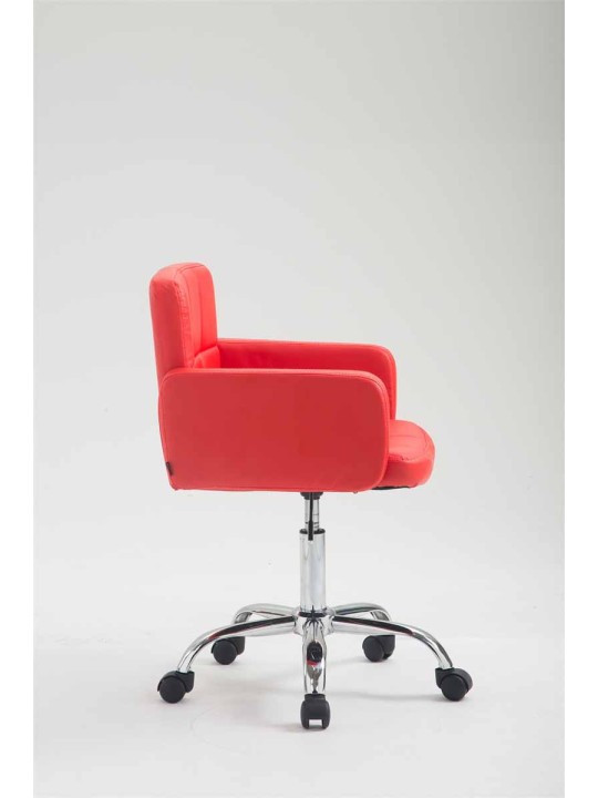 Banqueta de trabalho Los Angeles em couro sintético, vermelho