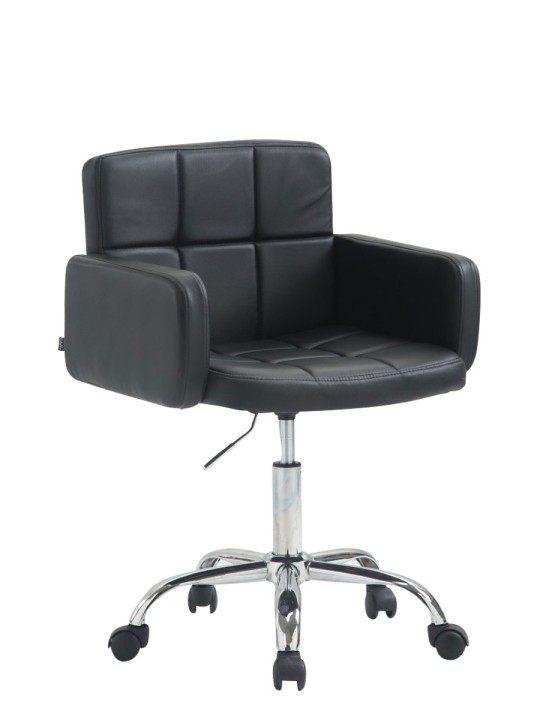 Banqueta de trabalho Los Angeles em couro sintético, preto