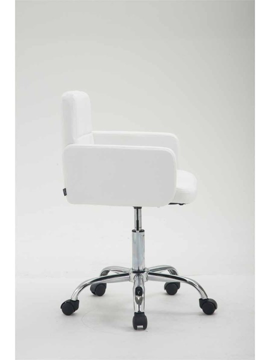 Banqueta de trabalho Los Angeles em couro sintético, branco