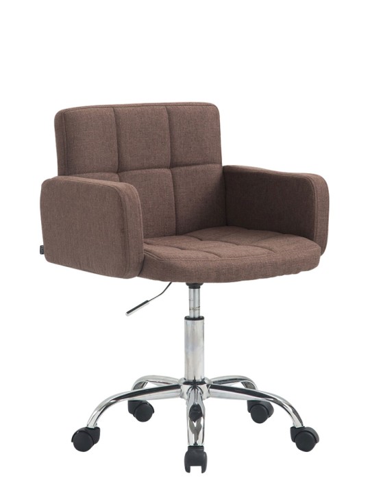 Banqueta de trabalho em tecido Los Angeles, castanho