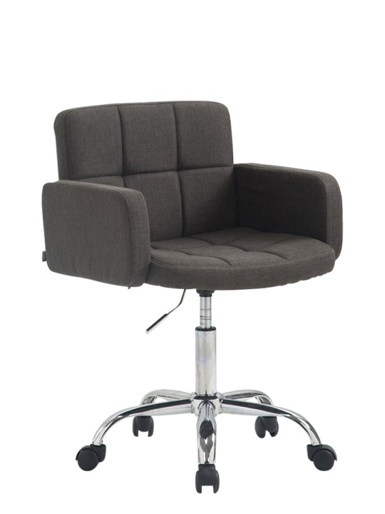 Banqueta de trabalho em tecido Los Angeles, cinza escuro