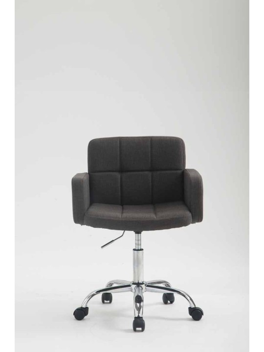 Banqueta de trabalho em tecido Los Angeles, cinza escuro
