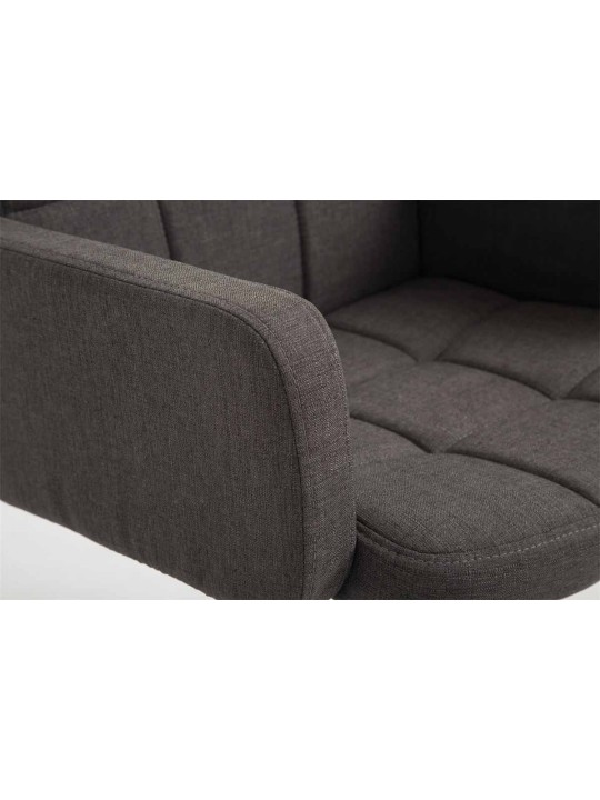 Banqueta de trabalho em tecido Los Angeles, cinza escuro