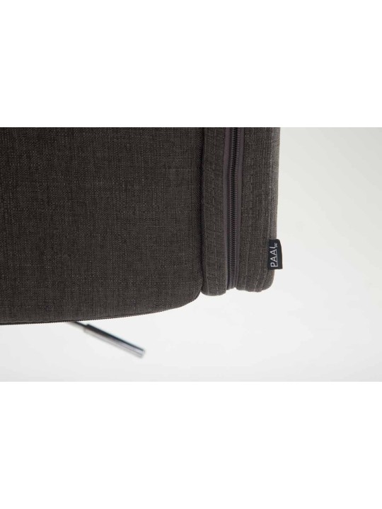 Banqueta de trabalho em tecido Los Angeles, cinza escuro