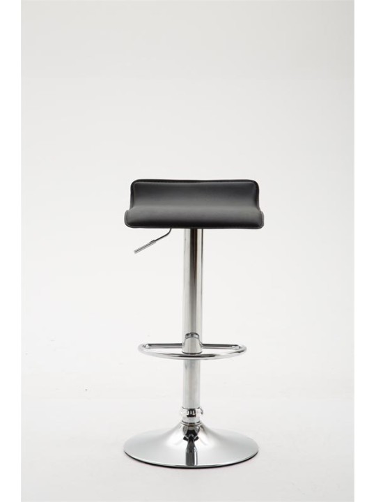 Banqueta alta Dyn V2 em couro sintético cromado, preto