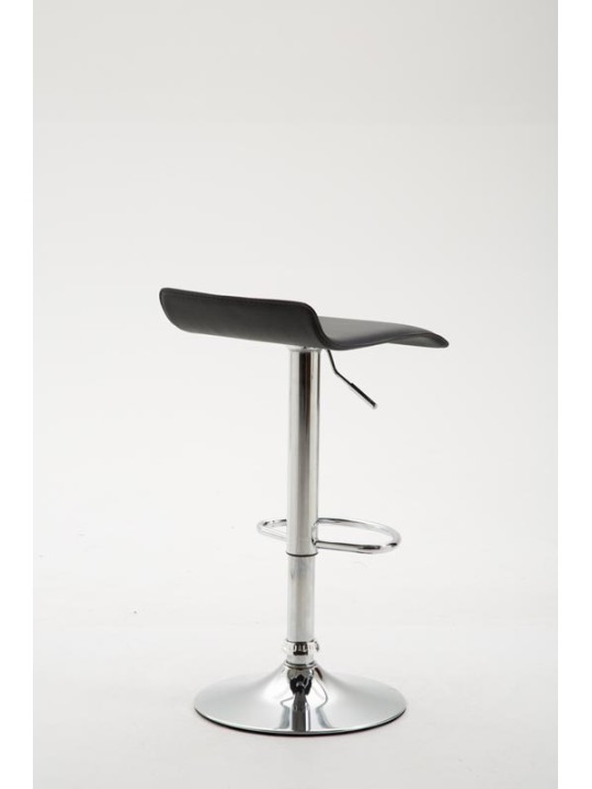 Banqueta alta Dyn V2 em couro sintético cromado, preto