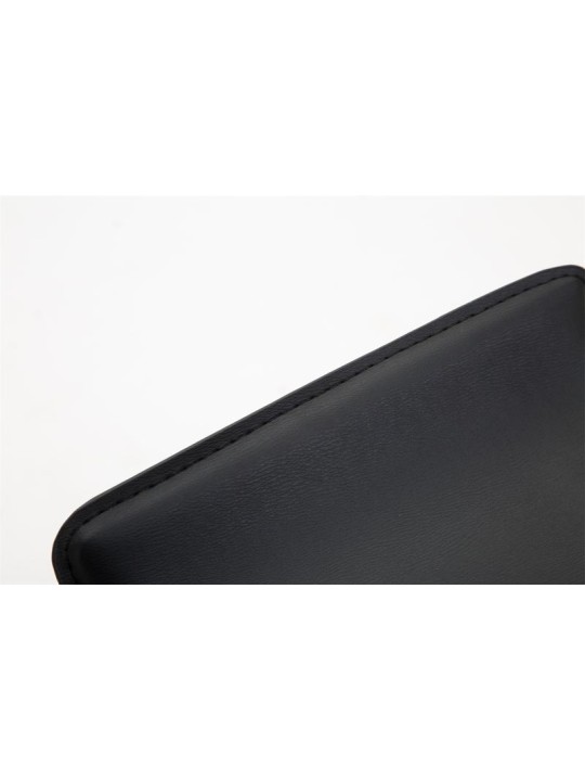 Banqueta alta Dyn V2 em couro sintético cromado, preto