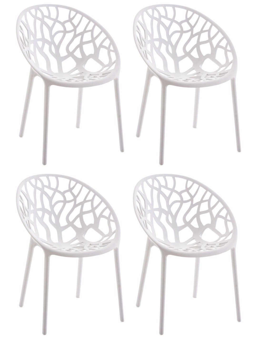 Conjunto de 4 cadeiras Hope, branco