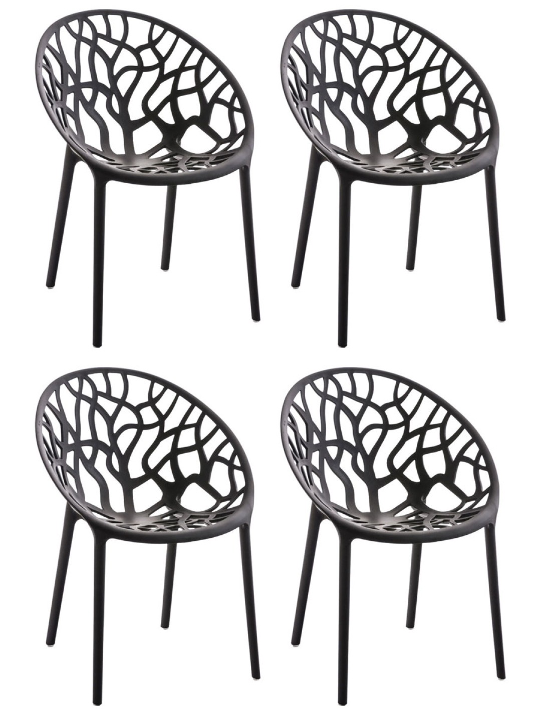 Conjunto de 4 cadeiras Hope, preto
