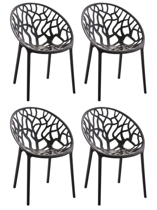 Conjunto de 4 cadeiras Hope, preto