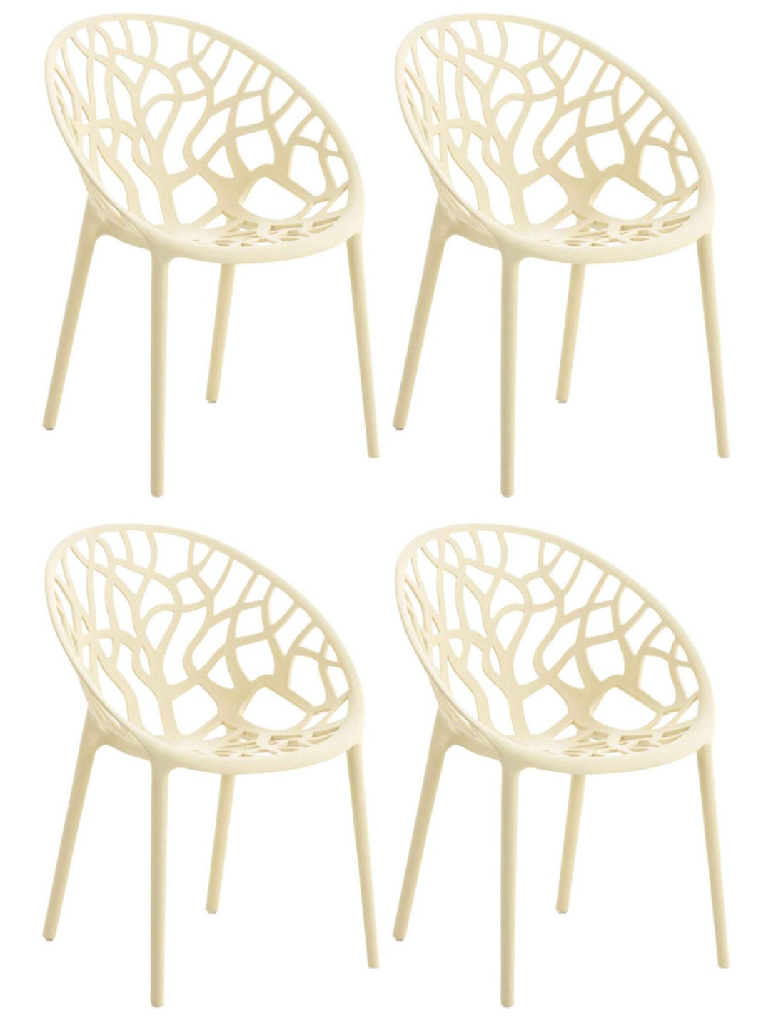 Conjunto de 4 cadeiras Hope, creme