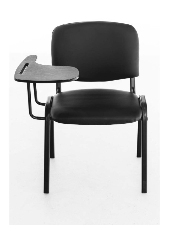 Cadeira Ken com mesa dobrável em imitação de couro, preto