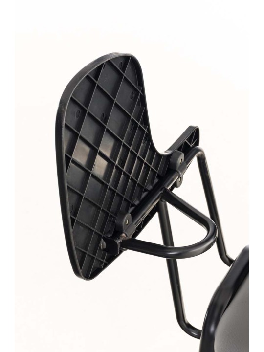 Cadeira Ken com mesa dobrável em imitação de couro, cinza