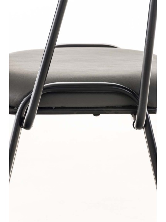 Cadeira Ken com mesa dobrável em imitação de couro, cinza