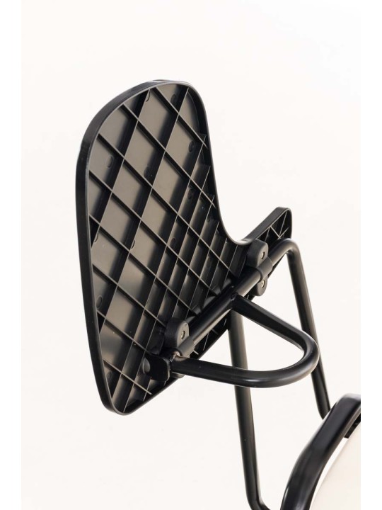 Cadeira Ken com mesa dobrável em imitação de couro, creme