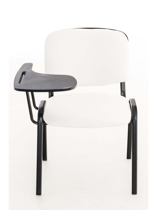 Cadeira Ken com mesa dobrável em imitação de couro, branco