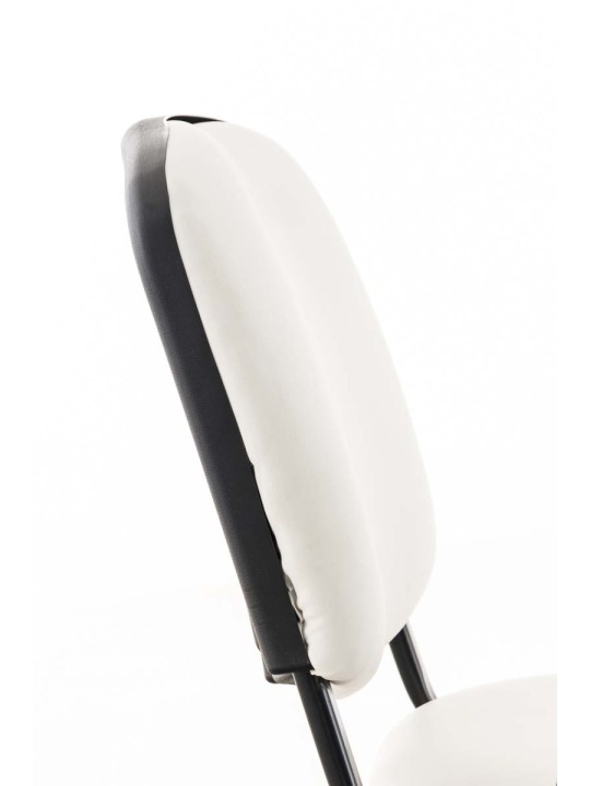 Cadeira Ken com mesa dobrável em imitação de couro, branco