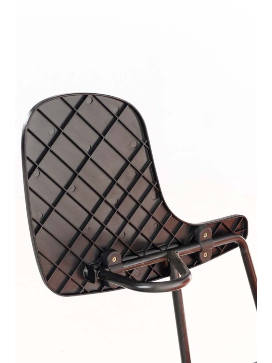 Cadeira Ken com mesa dobrável em imitação de couro, branco