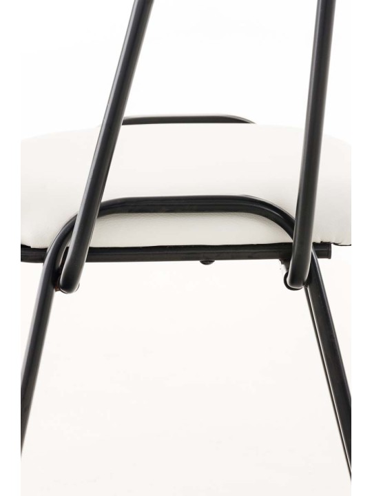 Cadeira Ken com mesa dobrável em imitação de couro, branco